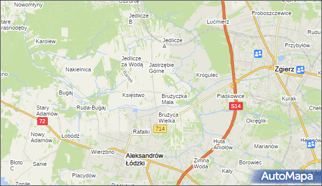 mapa Brużyczka Mała, Brużyczka Mała na mapie Targeo