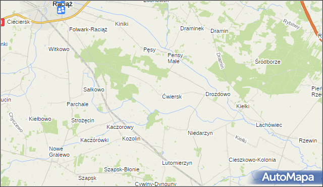 mapa Ćwiersk, Ćwiersk na mapie Targeo