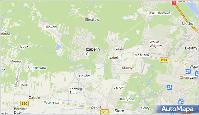 mapa Izabelin B, Izabelin B na mapie Targeo