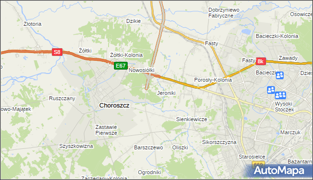 mapa Jeroniki, Jeroniki na mapie Targeo