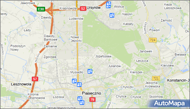 mapa Józefosław, Józefosław na mapie Targeo