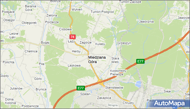 mapa Kostomłoty Drugie, Kostomłoty Drugie na mapie Targeo