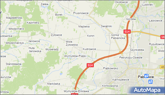 mapa Kudrowice, Kudrowice na mapie Targeo