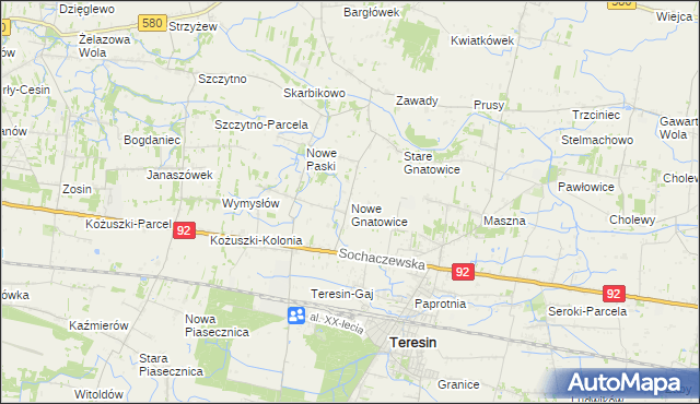 mapa Nowe Gnatowice, Nowe Gnatowice na mapie Targeo