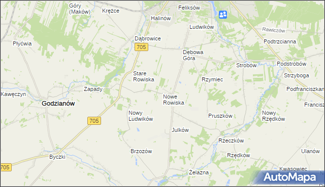 mapa Nowe Rowiska, Nowe Rowiska na mapie Targeo