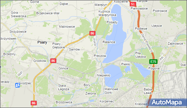 mapa Preczów, Preczów na mapie Targeo