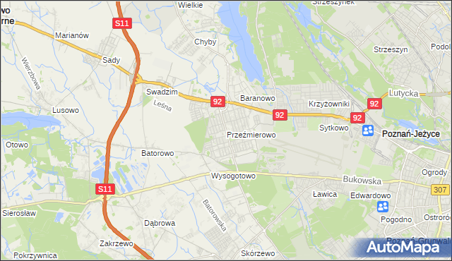 mapa Przeźmierowo, Przeźmierowo na mapie Targeo