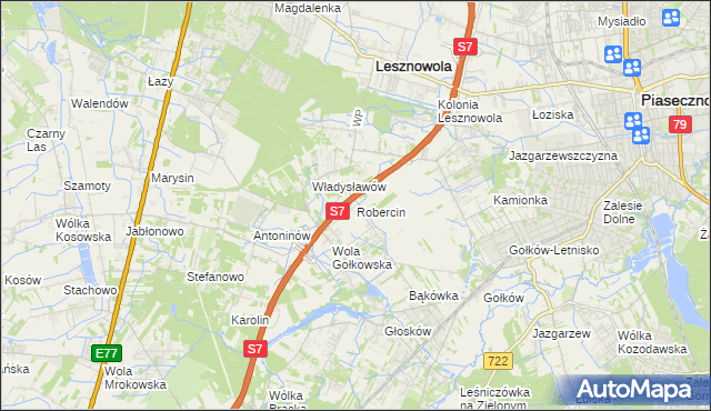 mapa Robercin, Robercin na mapie Targeo