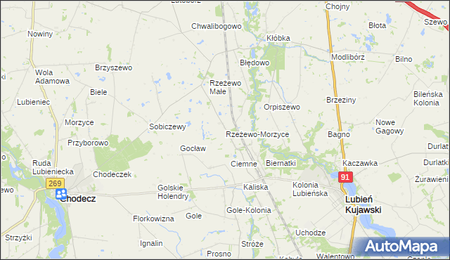 mapa Rzeżewo-Morzyce, Rzeżewo-Morzyce na mapie Targeo