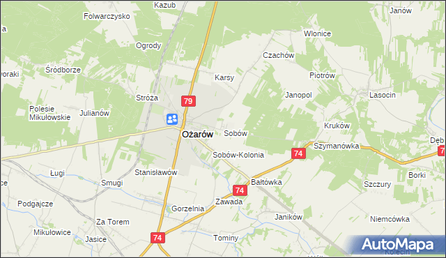 mapa Sobów, Sobów na mapie Targeo