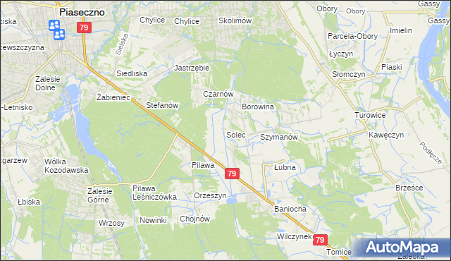 mapa Solec gmina Góra Kalwaria, Solec gmina Góra Kalwaria na mapie Targeo