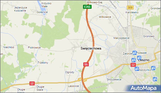 mapa Święciechowa, Święciechowa na mapie Targeo