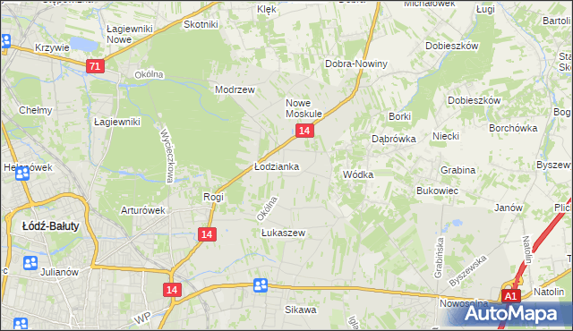 mapa Wilanów gmina Łódź, Wilanów gmina Łódź na mapie Targeo
