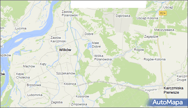 mapa Wólka Polanowska, Wólka Polanowska na mapie Targeo