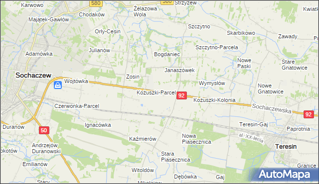 mapa Chrzczany, Chrzczany na mapie Targeo