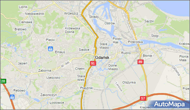 mapa Gdańska, Gdańsk na mapie Targeo