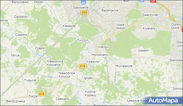 mapa Horodniany, Horodniany na mapie Targeo