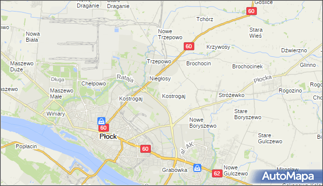 mapa Kostrogaj, Kostrogaj na mapie Targeo