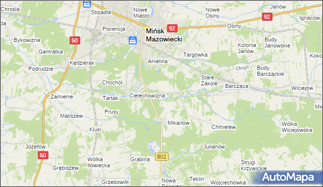 mapa Marianka gmina Mińsk Mazowiecki, Marianka gmina Mińsk Mazowiecki na mapie Targeo