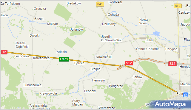 mapa Nowosiółki gmina Chełm, Nowosiółki gmina Chełm na mapie Targeo
