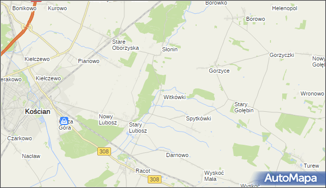 mapa Witkówki, Witkówki na mapie Targeo
