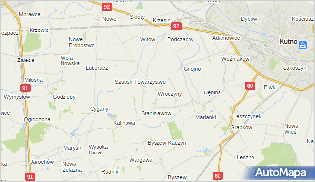 mapa Wroczyny, Wroczyny na mapie Targeo