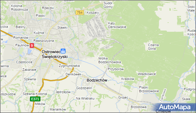 mapa Wólka Bodzechowska, Wólka Bodzechowska na mapie Targeo