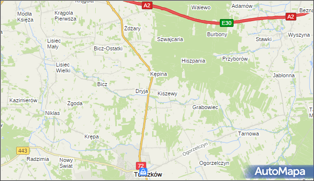 mapa Kiszewy, Kiszewy na mapie Targeo