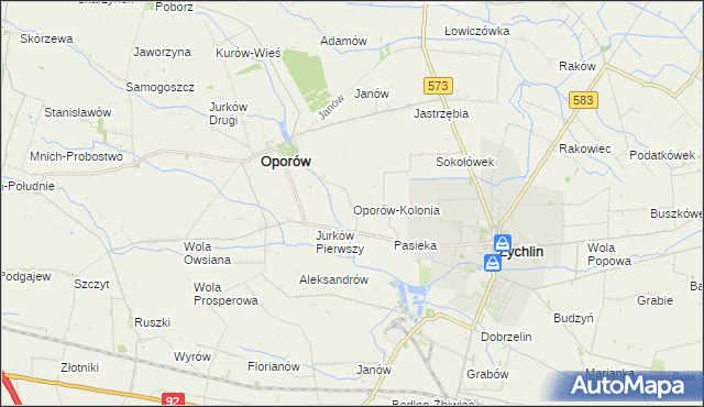 mapa Oporów-Kolonia, Oporów-Kolonia na mapie Targeo