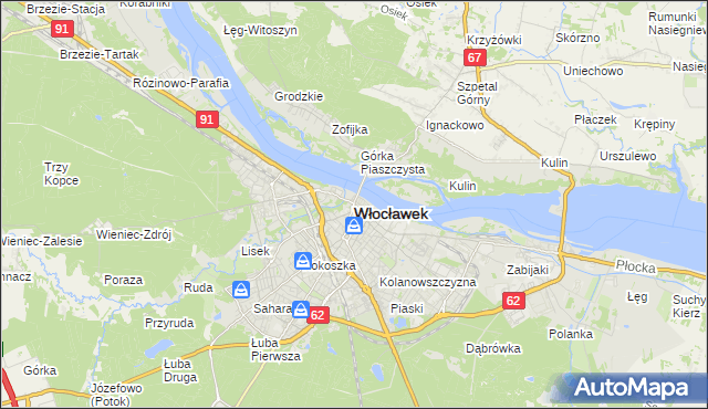 mapa Włocławka, Włocławek na mapie Targeo