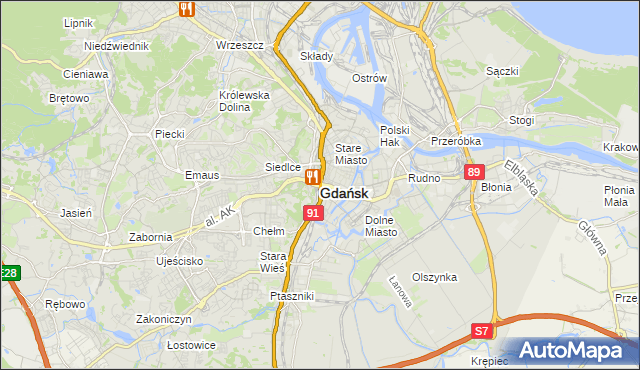 mapa Gdańska, Gdańsk na mapie Targeo