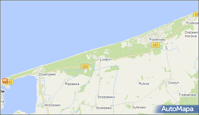 mapa Łukęcin, Łukęcin na mapie Targeo