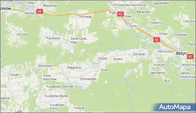 mapa Nowki, Nowki na mapie Targeo