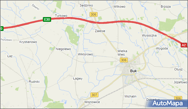 mapa Pawłówko gmina Buk, Pawłówko gmina Buk na mapie Targeo