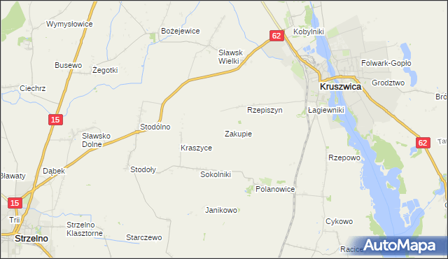 mapa Zakupie, Zakupie na mapie Targeo
