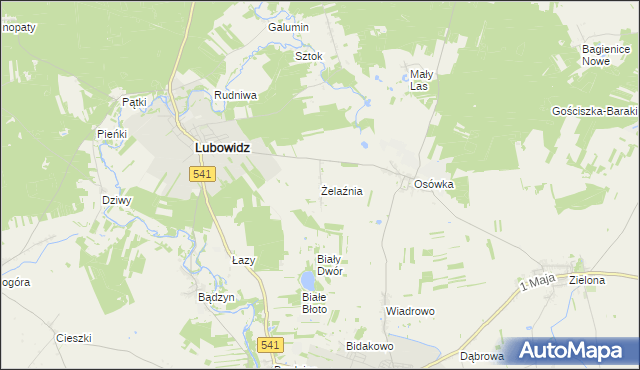 mapa Żelaźnia, Żelaźnia na mapie Targeo