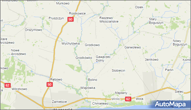 mapa Gawarzec Dolny, Gawarzec Dolny na mapie Targeo
