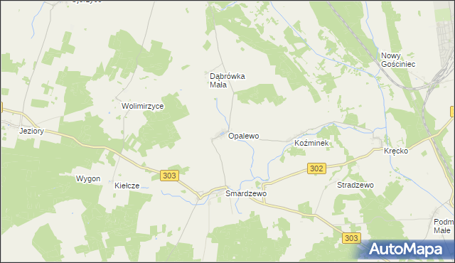 mapa Opalewo, Opalewo na mapie Targeo