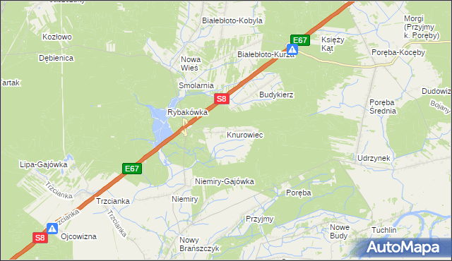 mapa Knurowiec, Knurowiec na mapie Targeo