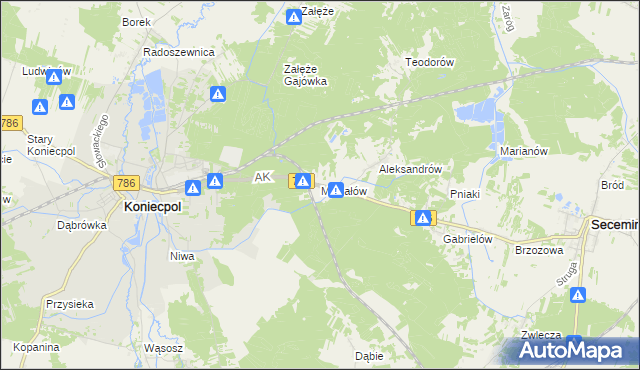 mapa Michałów gmina Koniecpol, Michałów gmina Koniecpol na mapie Targeo