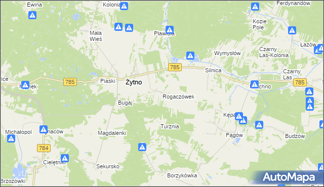 mapa Rogaczówek, Rogaczówek na mapie Targeo