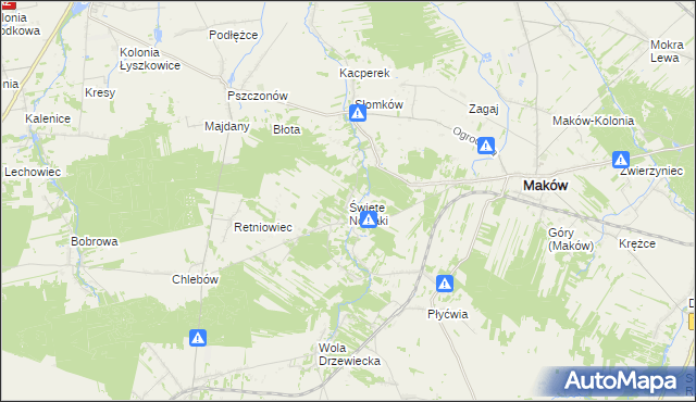 mapa Święte Nowaki, Święte Nowaki na mapie Targeo