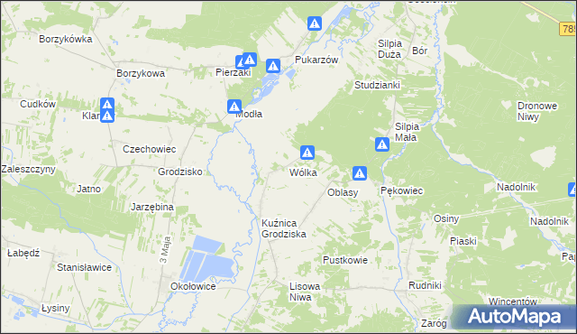 mapa Wólka gmina Koniecpol, Wólka gmina Koniecpol na mapie Targeo