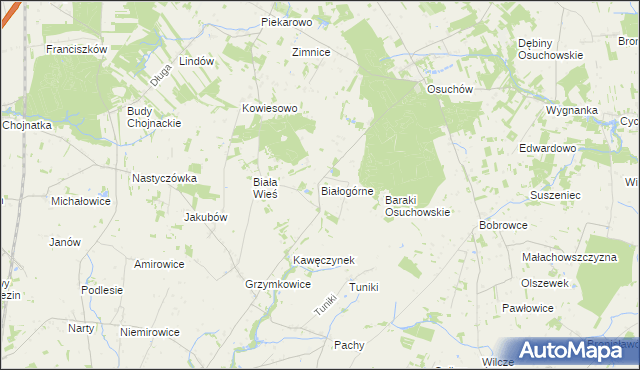 mapa Białogórne, Białogórne na mapie Targeo