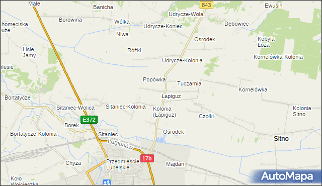 mapa Łapiguz, Łapiguz na mapie Targeo