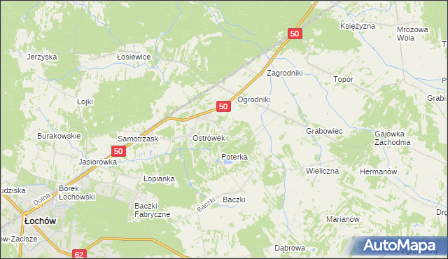 mapa Majdan gmina Łochów, Majdan gmina Łochów na mapie Targeo