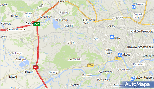 mapa Wola Justowska, Wola Justowska na mapie Targeo
