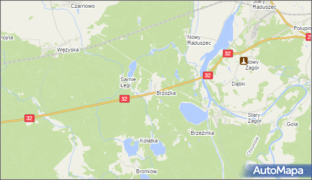 mapa Brzózka gmina Krosno Odrzańskie, Brzózka gmina Krosno Odrzańskie na mapie Targeo