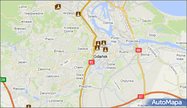mapa Gdańska, Gdańsk na mapie Targeo