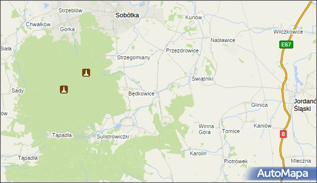 mapa Księginice Małe, Księginice Małe na mapie Targeo